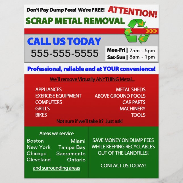 Scrap Metal Removal Flyer (Front)