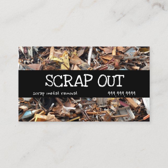 Scrap Metal Yard Removal Recycling Junk Business C Card (Front)