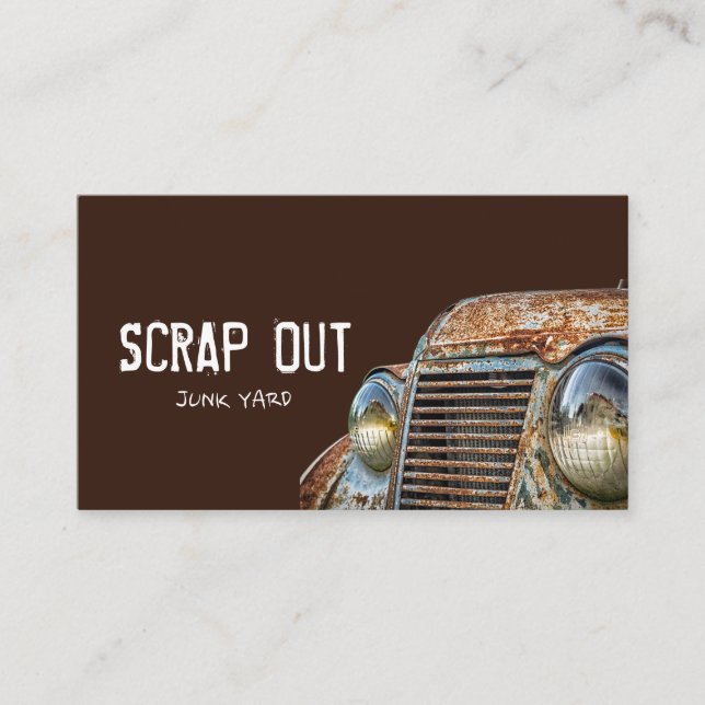 Scrap Metal Yard Removal Recycling Junk Business Card (Front)