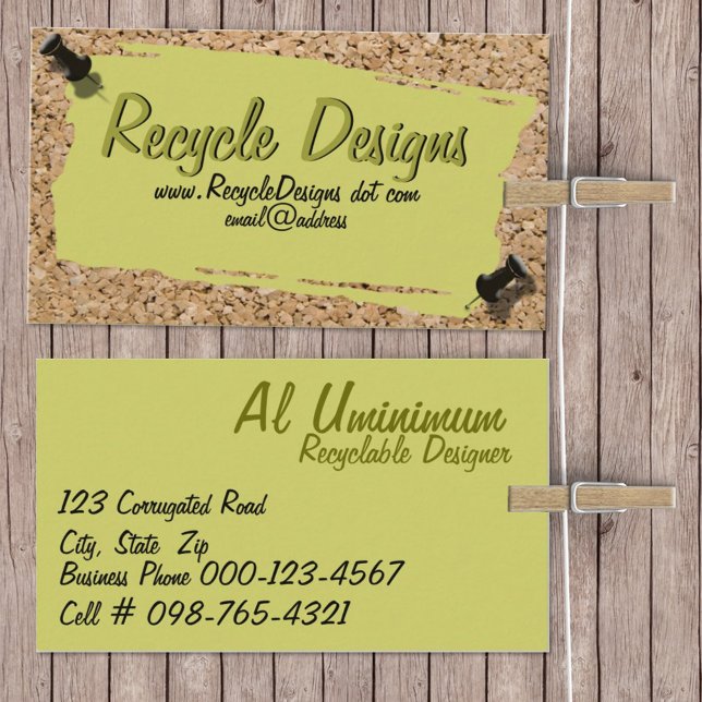 Scrap Paper On Cork Photograph Border Template Business Card (Creator Uploaded)