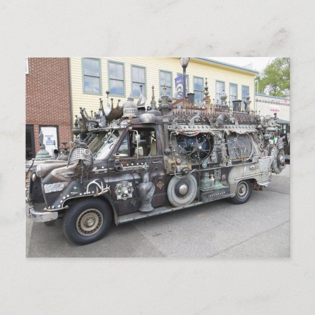 Scrap Sculpture Van Postcard (Front)
