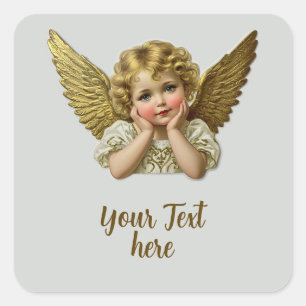 Scrap sticker - Vintage Angel hands on head 1