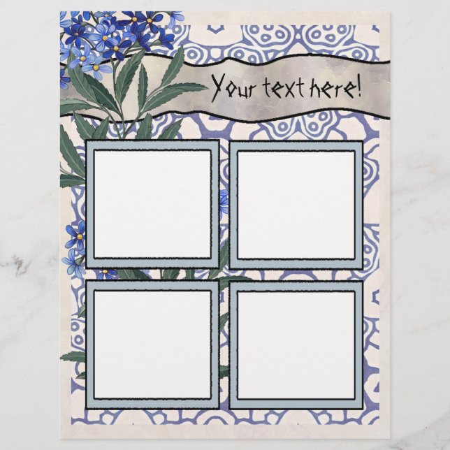 Scrapbook Layout Pages - Four Frames (Front)