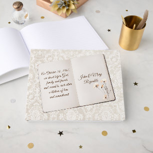 Scrapbook On Damask For Anniversary Party Guest Book