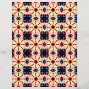 Scrapbook Paper Red Yellow Blue Pattern