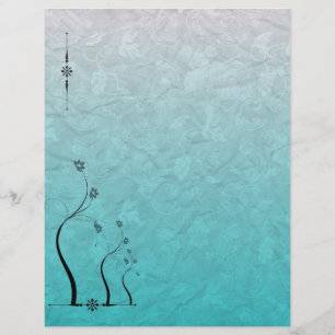 Scrapbook Paper Teal Grapevine Floral