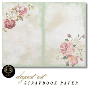 Scrapbook Paper – Vintage Floral Ephemera 9