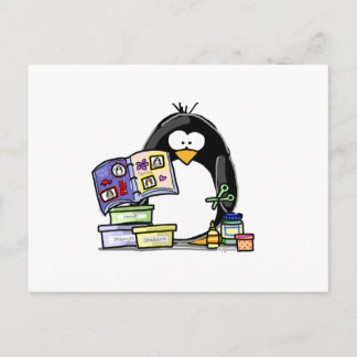 Scrapbook Penguin Postcard