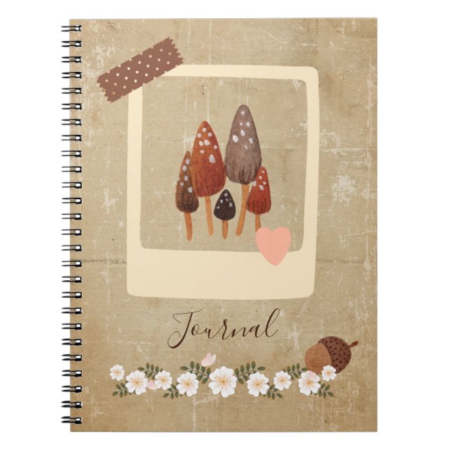 Scrapbook Style Mini Mushrooms Notebook (Front)