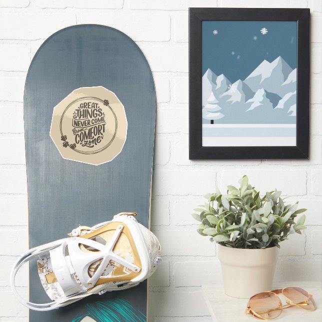 Scrapbook Style Motivation Quote Stickers (Snowboard)