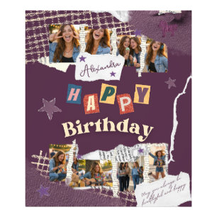 Scrapbook Style Party Photo  Birthday Backdrop Print