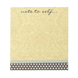Scrapbook Style Polka Dot and Damask With Ribbon Notepad