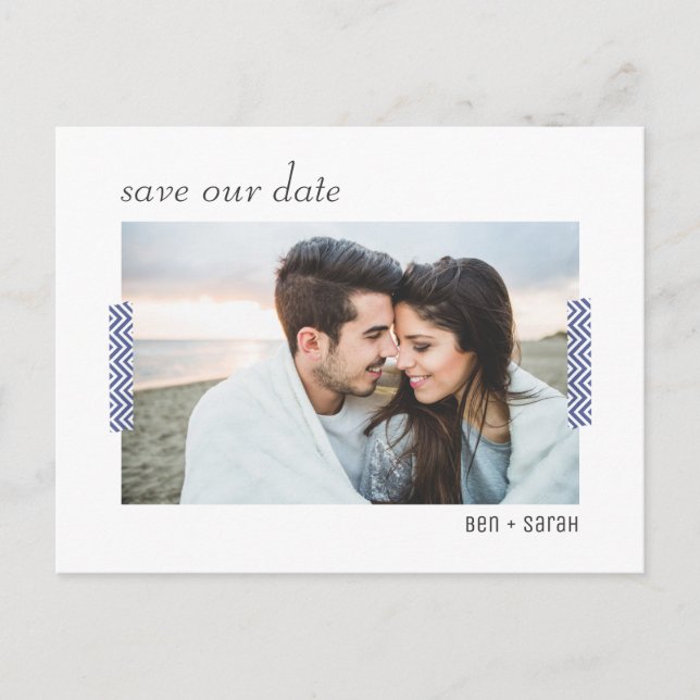 Scrapbook Tape Photo Save the Date Postcard (Front)