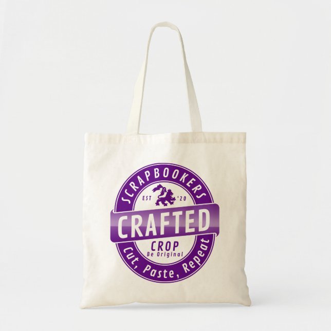 “Scrapbookers - Cut, Paste and Repeat” Tote Bag (Front)