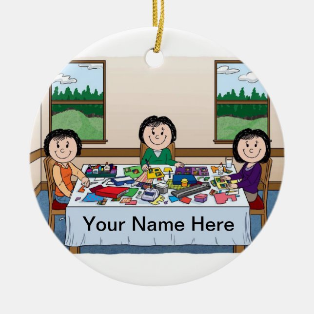 Scrapbooking- 3 Women Ceramic Tree Decoration (Front)