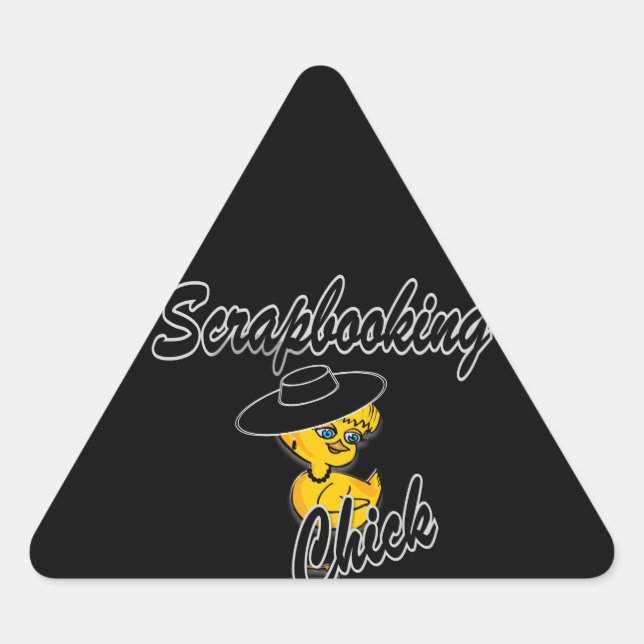 Scrapbooking Chick #4 Triangle Sticker (Front)
