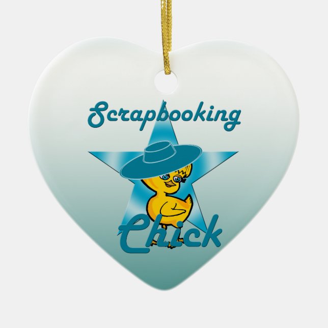 Scrapbooking Chick #7 Ceramic Tree Decoration (Front)