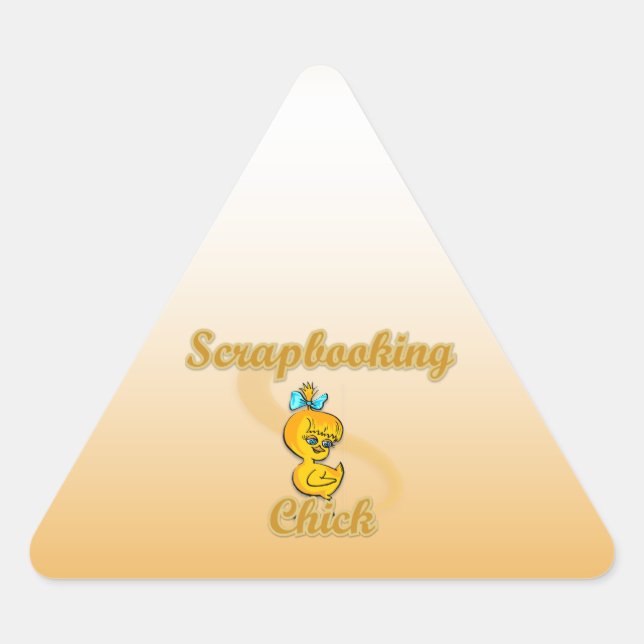 Scrapbooking Chick Triangle Sticker (Front)