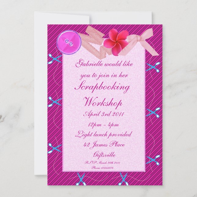 Scrapbooking/Craft Party Invitation 2 (Front)