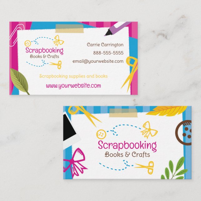 Scrapbooking Crafts Business Card (Front/Back)
