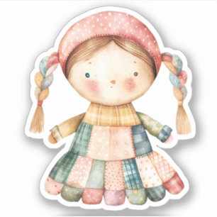 Scrapbooking Doll Sticker