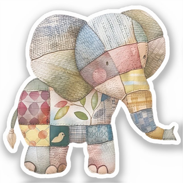 Scrapbooking Elephant Sticker (Front)