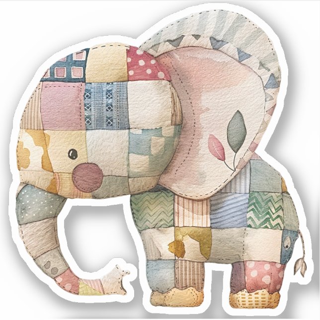 Scrapbooking Elephant Sticker (Front)