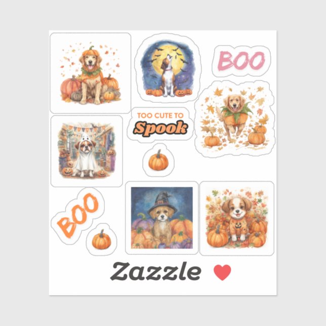 Scrapbooking Halloween Dog Lover Fall Boo (Sheet)