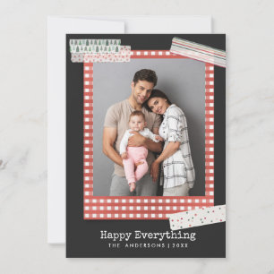 Scrapbooking Holidays   Gingham Frame photo Holiday Card