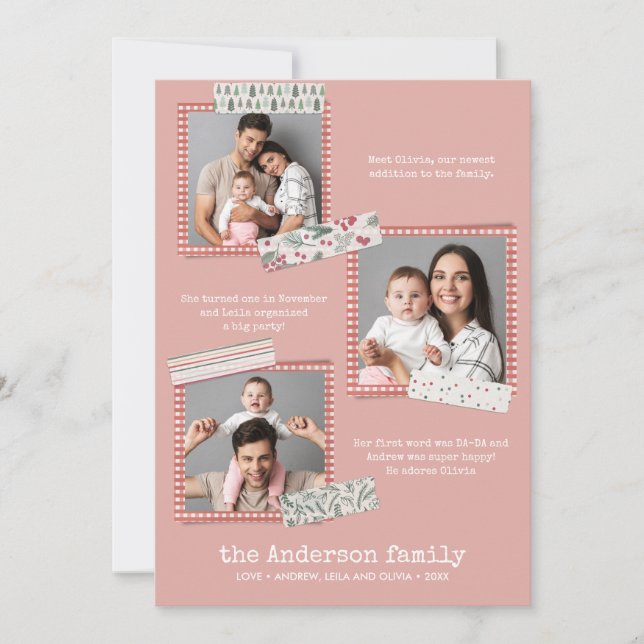 Scrapbooking Holidays | Year in review 3 photos Card (Front)