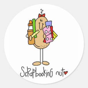 Scrapbooking Nut T-shirts and Gifts Classic Round Sticker