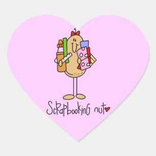 Scrapbooking Nut T-shirts and Gifts Heart Sticker