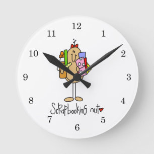 Scrapbooking Nut T-shirts and Gifts Round Clock