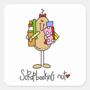Scrapbooking Nut T-shirts and Gifts Square Sticker