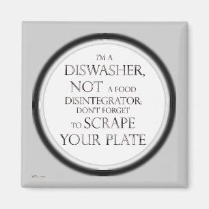 Scrape Your Plate (Dishwasher) (Silver Effect) Magnet