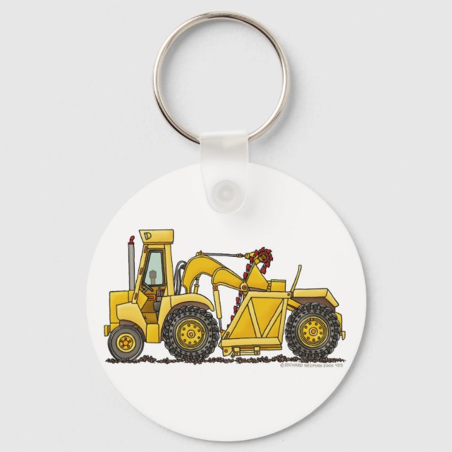 Scraper Dirt Mover Excavator Construction Key Chai Key Ring (Front)