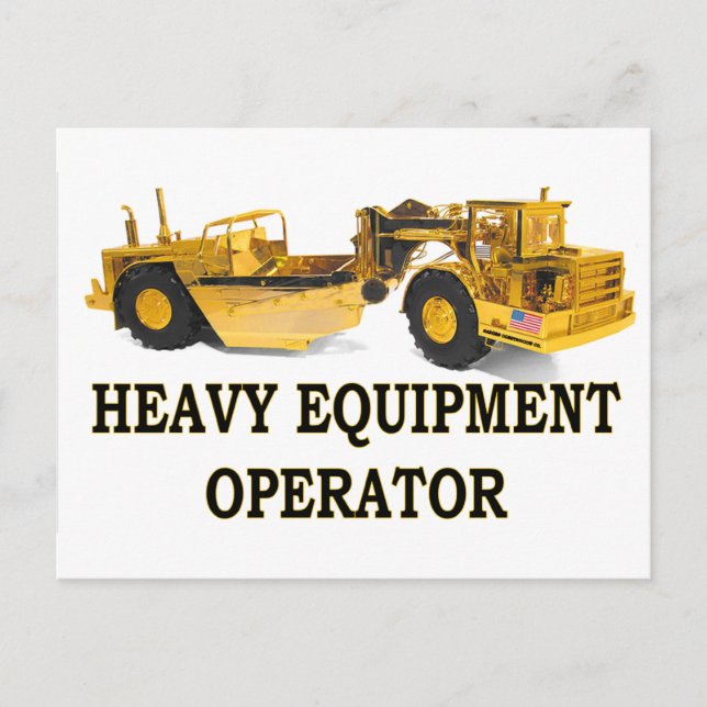 SCRAPER EARTH MOVER POSTCARD (Front)