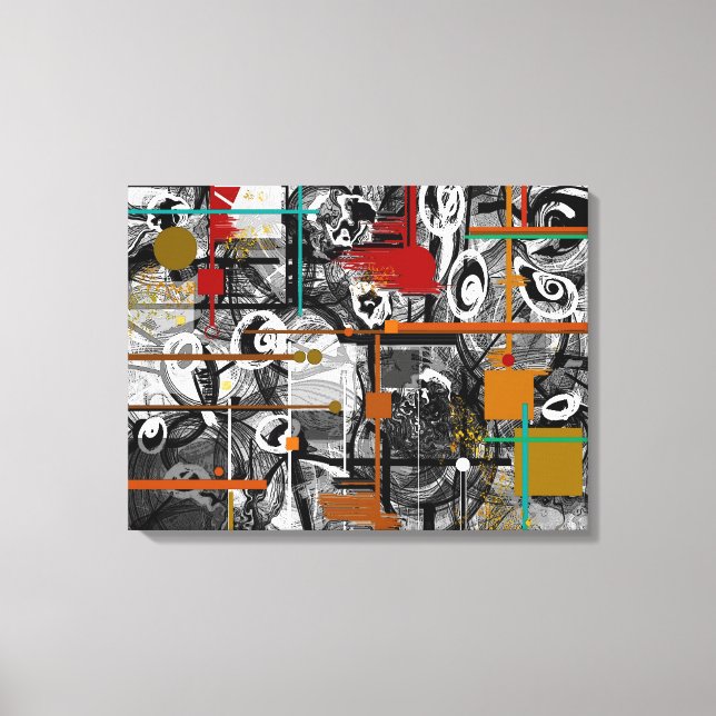 Scrappy Abstract Wrapped Canvas (Front)