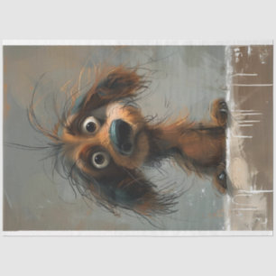 Scrappy the Dachshund Dog Decoupage  Tissue Paper