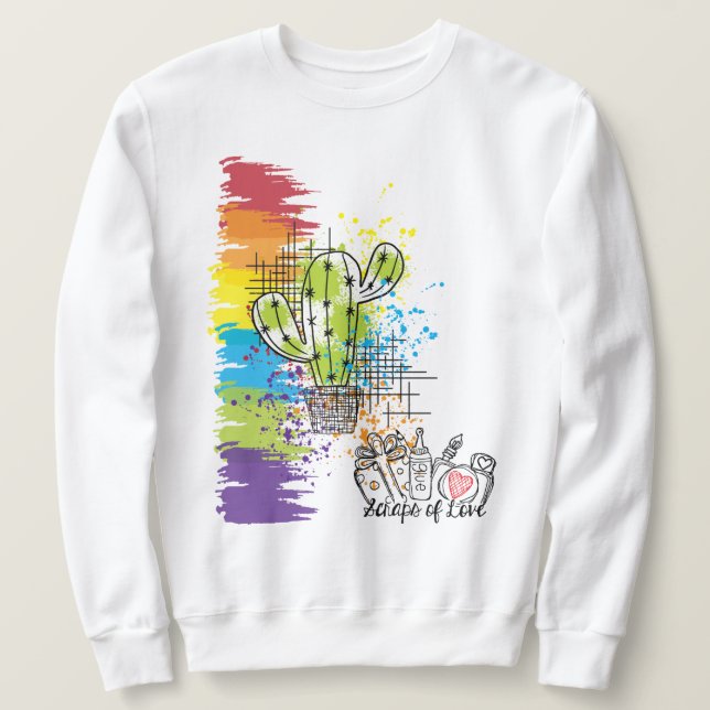 Scraps of Love Colourful Cactus Sweatshirt (Design Front)