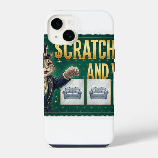 Scratch and Win Cat — Funny Lottery Ticket Cat iPhone 14 Case