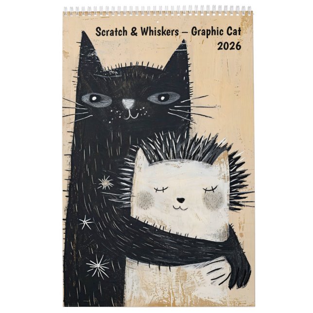 Scratch & Whiskers – Graphic Cat Calendar 2026 (Cover)