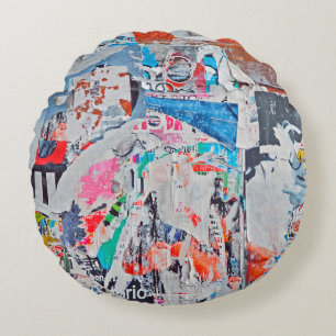 Scratched advertisingtexture,background,poster,art round cushion