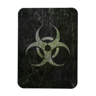 Scratched and Worn Biohazard Symbol Magnet