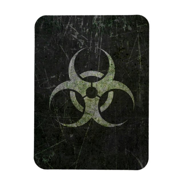 Scratched and Worn Biohazard Symbol Magnet (Vertical)