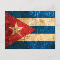 Scratched and Worn Vintage Cuban Flag