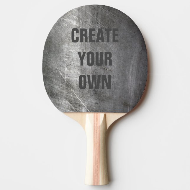 Scratched Brushed Metal Texture Ping Pong Paddle (Front)