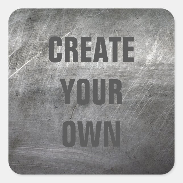 Scratched Brushed Metal Texture Square Sticker (Front)