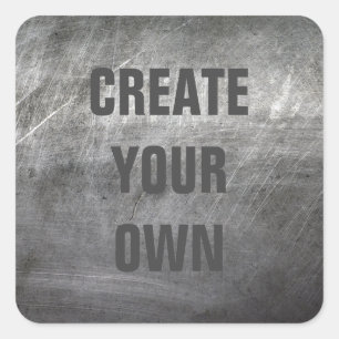 Scratched Brushed Metal Texture Square Sticker