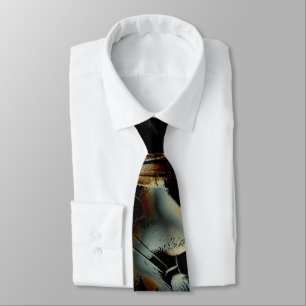 Scratched dark satin texture rumpled digital cloth tie